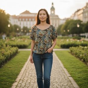 Floral Print Women's Top